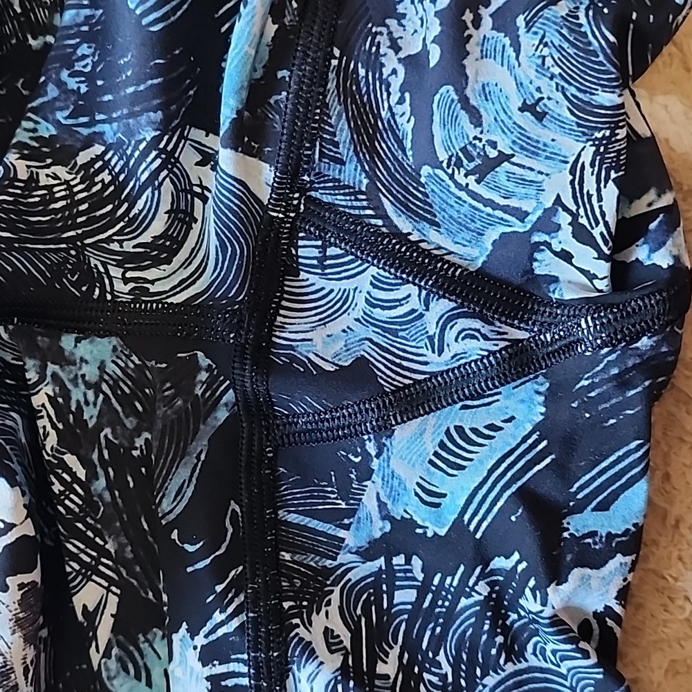 Lululemon Fast and Free Crop *Nulux 19" in Eternal Wave Starlight Black EUC - Picture 4 of 5